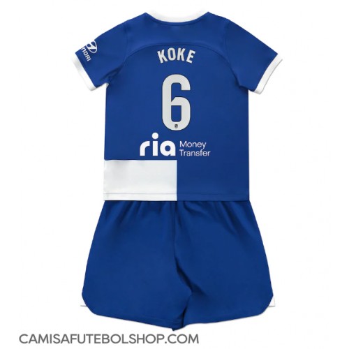 Camisa de time de futebol Atletico Madrid Koke #6 Replicas 2º Equipamento Infantil 2023-24 Manga Curta (+ Calças curtas)